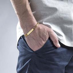 دستبند کارتیر استیل مردانه با قابلیت حک 
