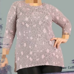 بلوز آستین سه ربع زنانه پلنگی