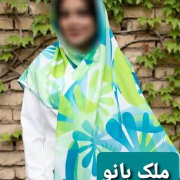 روسری نخی با رنگ سبز  دور دوز محصولی از برند ایرانی قواره بزرگ، با تم رنگی خاص، شاداب و جذاب مخصوص خانم های خوش سلیقه 
