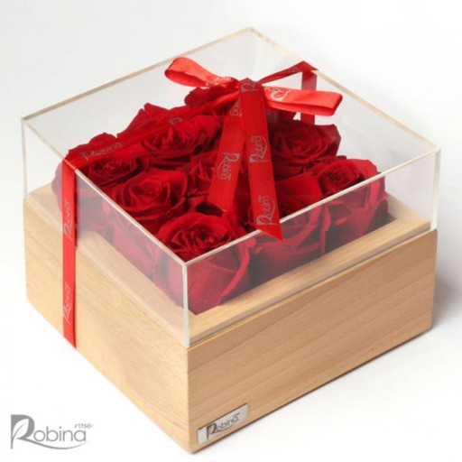 باکس 9 گل روبینا رز - رز جاودان