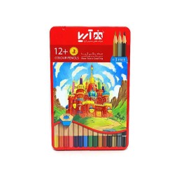 مداد رنگی 15 رنگ جعبه فلزی آریا