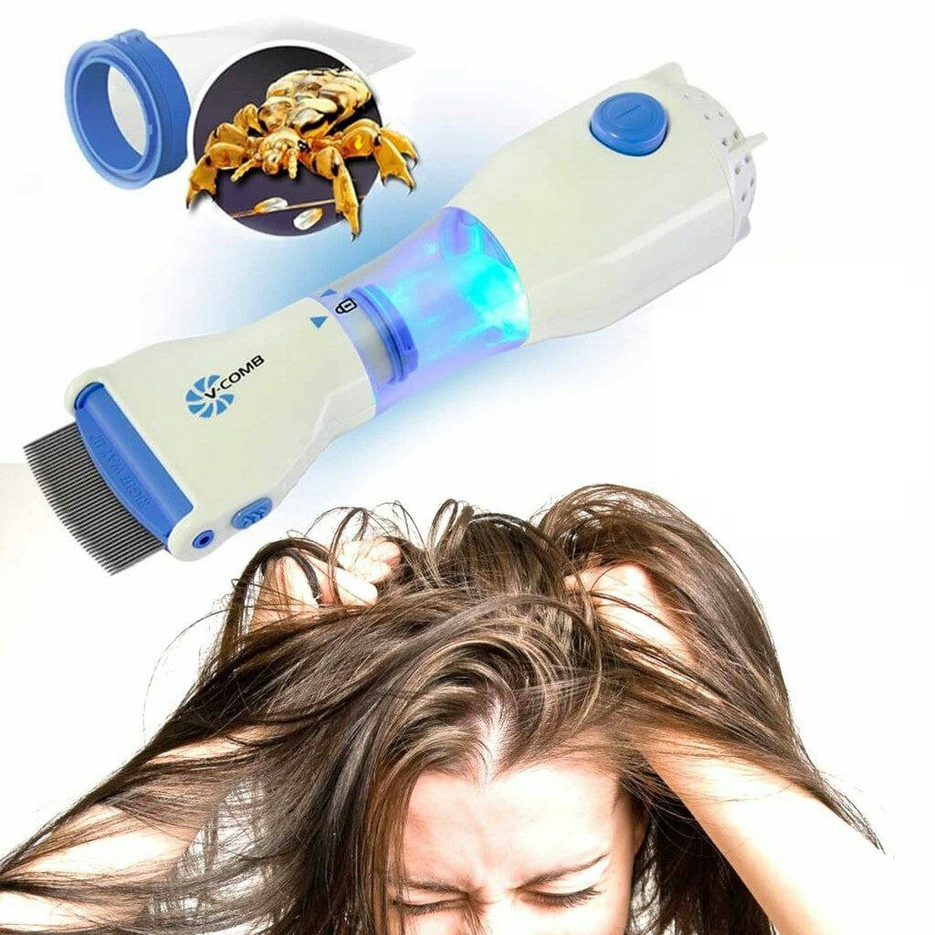 دستگاه شپش گیر برقی یا شانه شپش گیر اصل و اورجینال وی کامب رفع کامل شپش و رشک  v-comb
