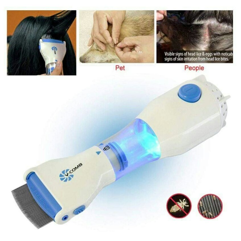 دستگاه شپش گیر برقی یا شانه شپش گیر اصل و اورجینال وی کامب رفع کامل شپش و رشک  v-comb