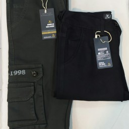 شلوار کتان 6 جیب مردانه سایز 31 تا 36 معادل 40 تا 48 رنگ سبز و مشکی جیب بغل کشی جذب
