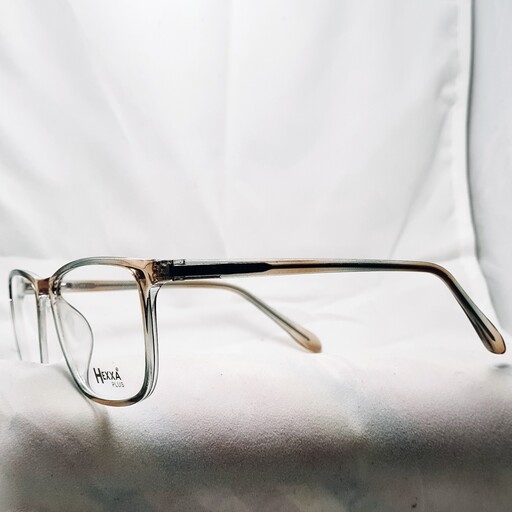 عینک طبی کائوچو زنانه و مردانه ترکیب طوسی و طلایی شفاف