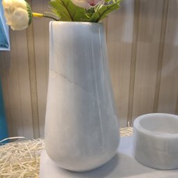 گلدان سنگی سفید مدل اشکی، سنگ سفید ازنا