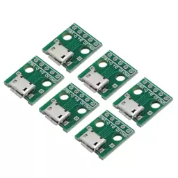 سوکت مادگی میکرو یو اس بی مدل برک اوت برد - بسته 6 عددی - micro usb breakout