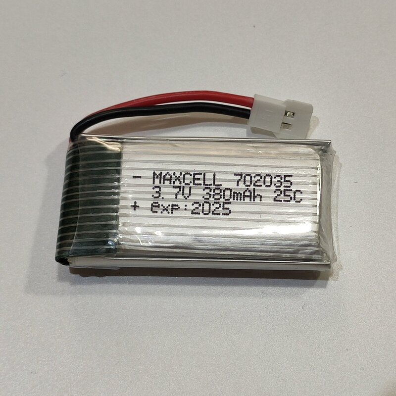 باتری لیتیوم پلیمر مناسب کوادکوپتر و پهباد - ظرفیت 380 میلی آمپر برند Maxcell - جریان 25C