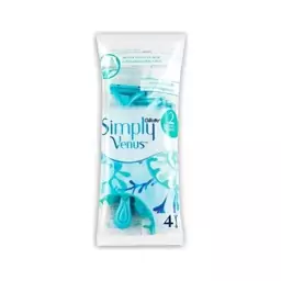 خودتراش زنانه 2 تیغه ژیلت مدل simply venus بسته 4 عددی