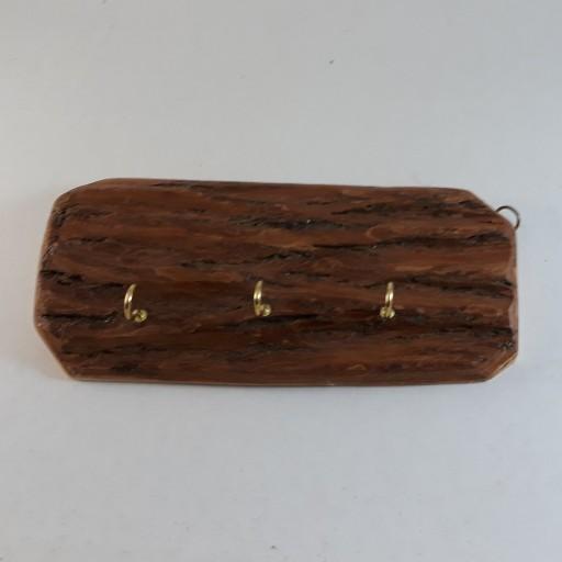 اویز کلید چوب پوستدار جاکلیدی چوبی تنه درختی از چوب طبیعی آویز چوبی چوبکده بیدسفید
