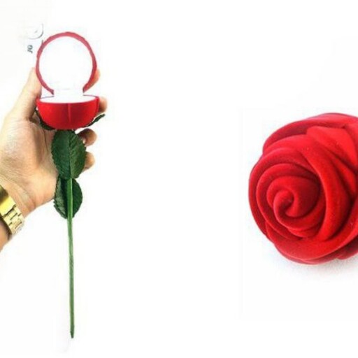 جعبه انگشتر طرح گل رز رمانتیک فروشگاه آیسان 