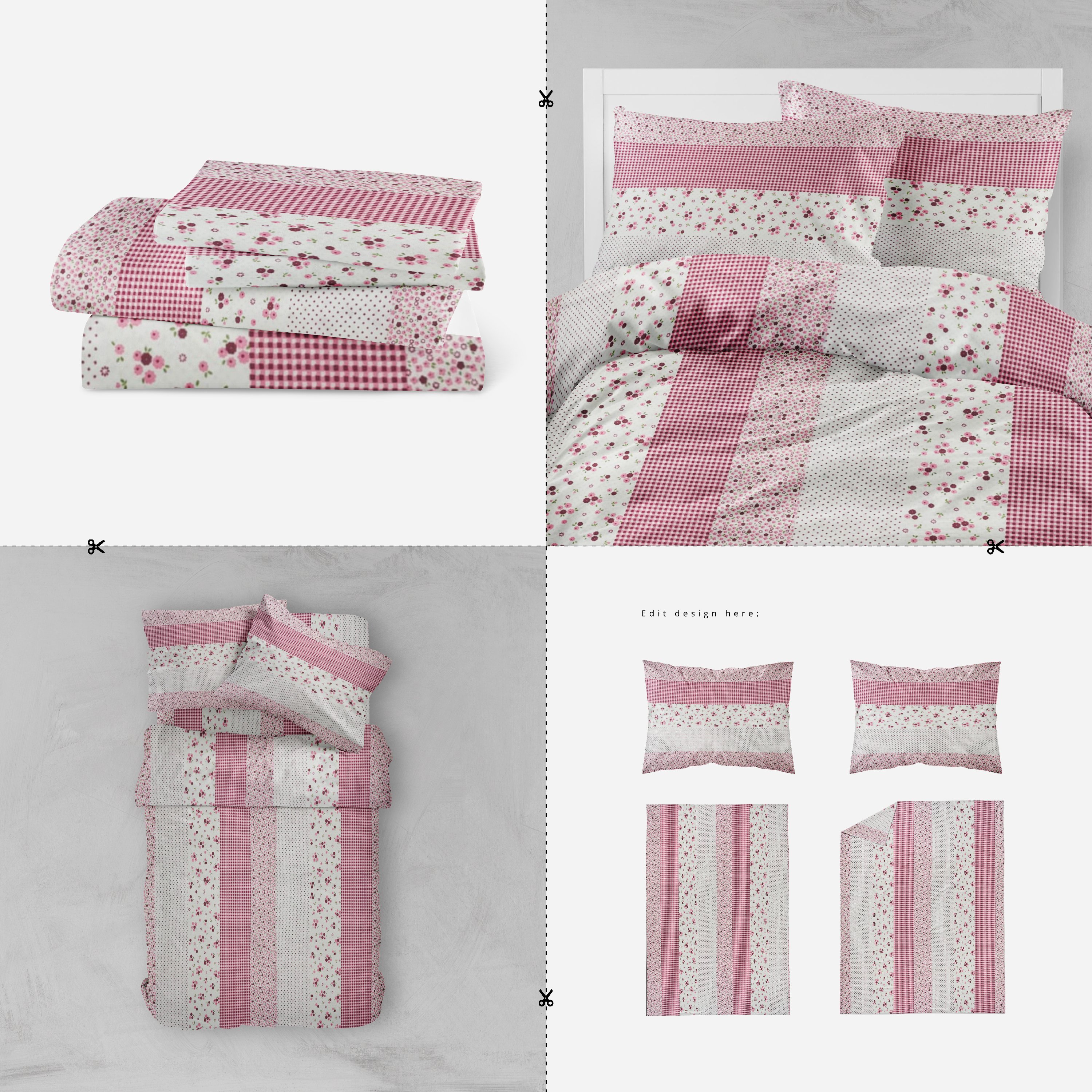 سرویس کاورروتختی سیناخواب مدل شکوفه 1نفره 4تکه