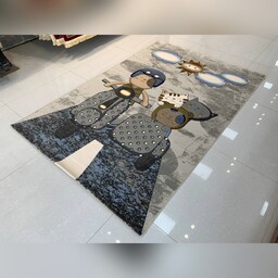 فرش عروسکی پسرانه تراکم 1800 سایز  4 متری زمینه طوسی