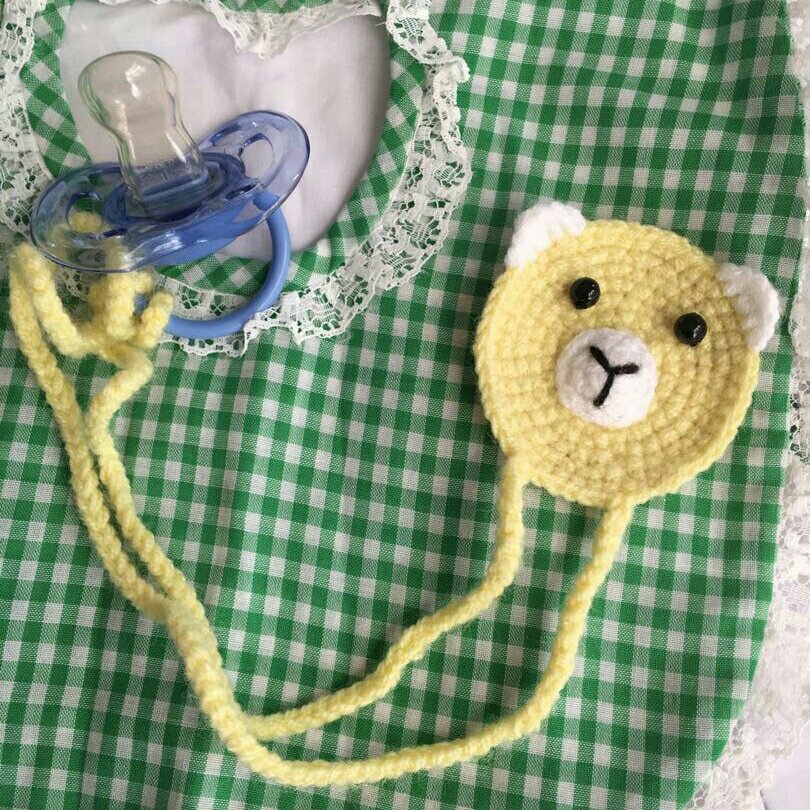 بند پستونک قلاب بافی طرح خرس