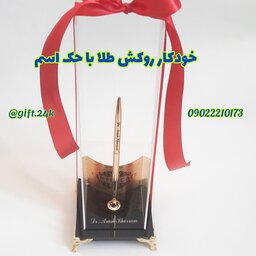 خودکار رومیزی روکش طلا با پایه فرشته