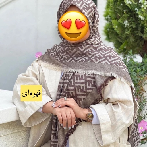 روسری نخ کشمیر لمه دار وارداتی طرح فندی