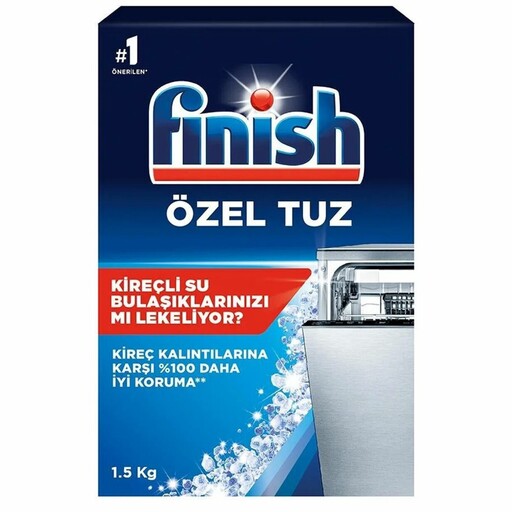 نمک ماشین ظرفشویی فینیش finish طرح جدید  1500 گرم اورجینال وارداتی از ترکیه