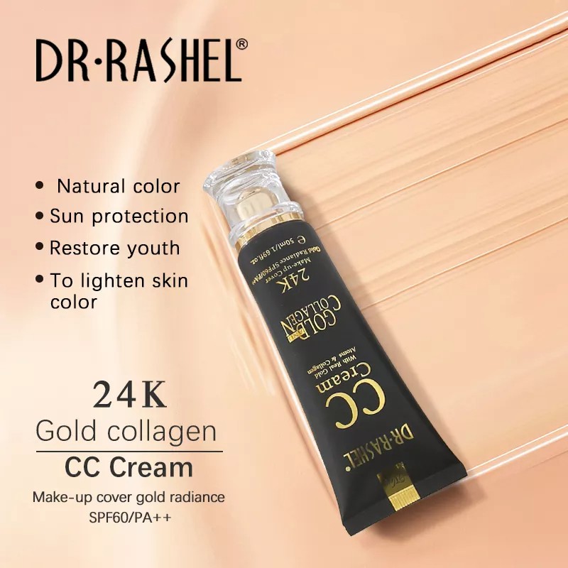 خرید و قیمت cc سی سی کرم طلا کلاژن دکتر راشل ضدپیری 50 گرم DR RASHEL 24k Gold Collagen CC Cream از غرفه پوستی کالا