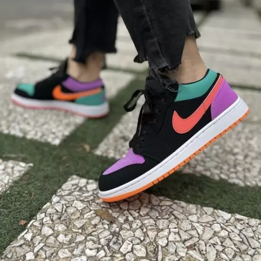 نایک ایر جردن 1 بدون ساق آبنبات رنگی Nike air jordan 1 low candy mandarin