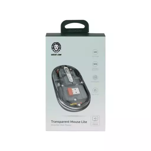 ماوس بی سیم گرین لاین مدل TRANSPARENT MOUSE LITE