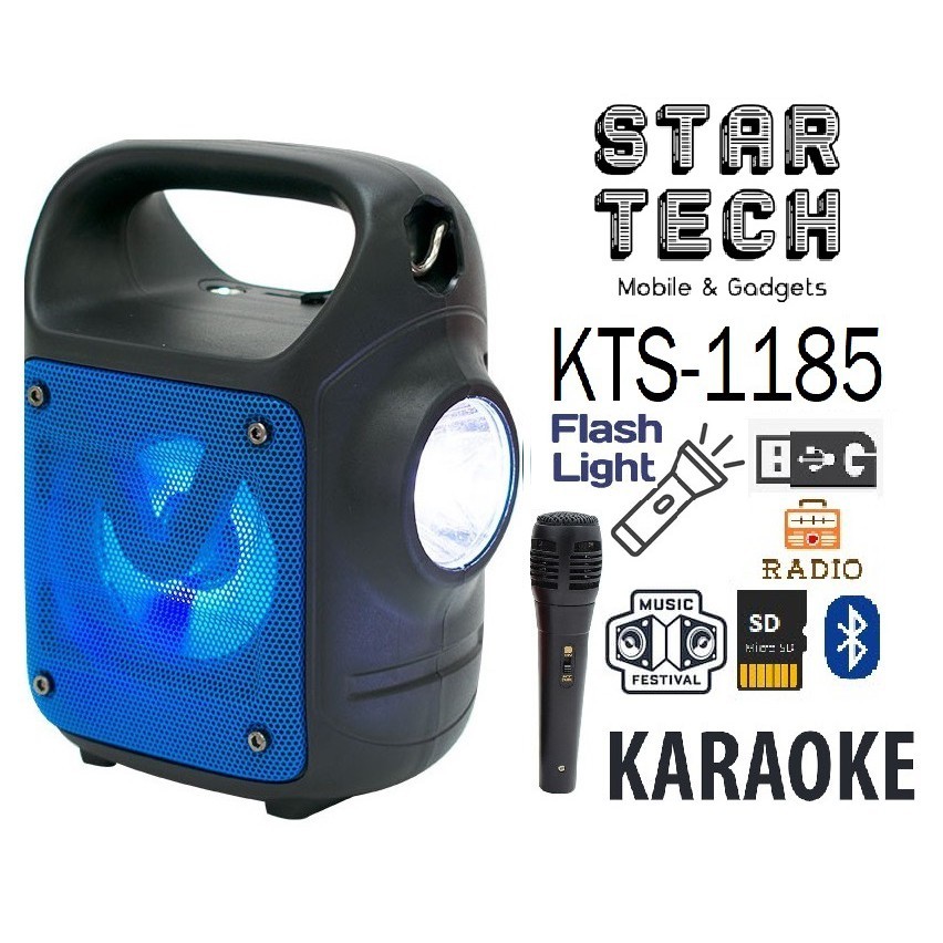 اسپیکر بلوتوثی قابل حمل KTS-1185 speaker مجهز به چراغ قوه