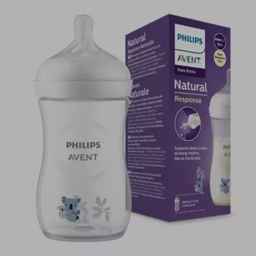 شیشه شیر نچرال ریسپانس260 میل فیلیپس اونت طرح کوالا philips avent