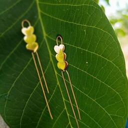 گوشواره استیل طلایی طرح قلب