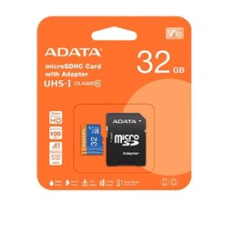 کارت حافظه microSDXC ای دیتا مدل Premier V10 A1 کلاس 10 استاندارد UHS-I سرعت 100MBps ظرفیت 32 گیگابایت به همراه آداپتور