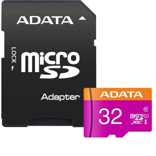 کارت حافظه microSDXC ای دیتا مدل Premier V10 A1 کلاس 10 استاندارد UHS-I سرعت 100MBps ظرفیت 32 گیگابایت به همراه آداپتور