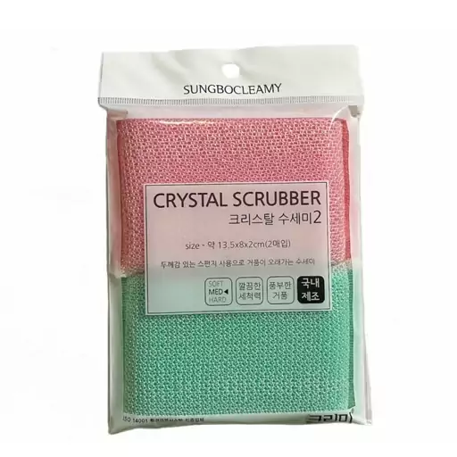 اسکاچ سانگبو تفلون شور کلمی بسته دو عددی اسکاچ کره ای دو عددی مدل CRYSTAL SCRUBBER