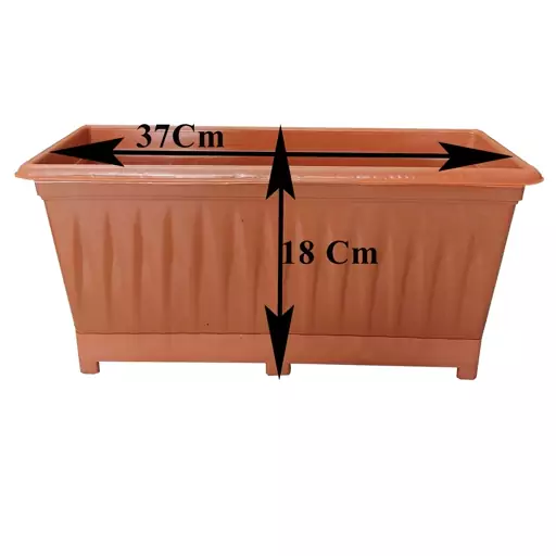 گلدان مستطیلی پلاستیکی طول 37 سانت مدل sh37