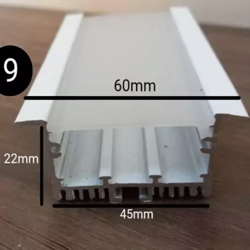 پروفیل لاین نور خطی(3لاین) توکار به همراه دیفیوزر کد9