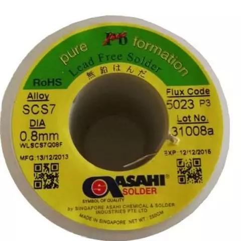 سیم لحیم بدون سرب آساهی مدل ASAHI Lead Free Solder 0.8mm 250gr