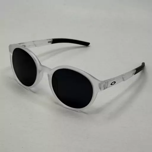 عینک اوکلی گرد پلاریزه سبک OAKLEY آمریکایی فریم شفاف عدسی مشکی کد WG83110