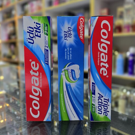 خمیر دندان سه کاره Colgate اصلی مدل TRIPLE ACTION با رایحه نعنا