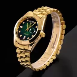 ساعت رولکس مردانه بند استیل طلایی دو تقویم Rolex