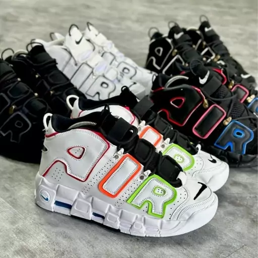 کتونی نایک ایر آپتمپو جدید و ترند رنگ سفید هفت رنگ جدید و ترند  NIKE AIR UPTEMPO