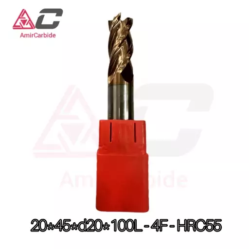 فرز انگشتی الماس (تنگستن کارباید) 20 میلی متر مدل 4F-20-45-20-100L-55HRC