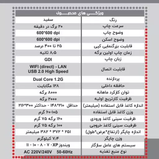 پرینتر سه کاره اسکای مدل p300nw