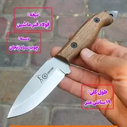 چاقو زنجان چاقوی مینی کارد هانتر فولادی اصل زنجان با غلاف رایگان چاقوی زنجان