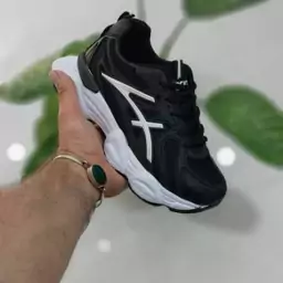 کتونی آسیکس زنانه دخترانه کفش ونس اسپرت اسپورت اسیکس ASICS شیک لژدار لژ دار مشکی سفیدکرمی بندی رانینگ سبک راحتی چهل وپنج