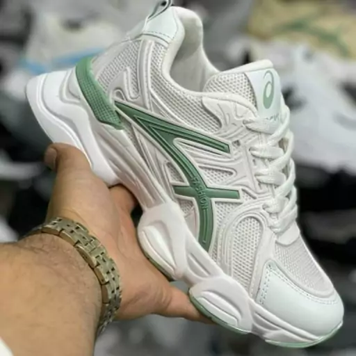 کتونی آسیکس زنانه دخترانه کفش ونس اسپرت اسپورت اسیکس ASICS شیک لژدار لژ دار مشکی سفیدکرمی بندی رانینگ سبک راحتی چهل وپنج