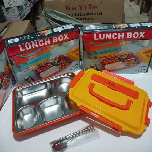 ظرف غذا سه تکه Lunch Box همراه با قاشق