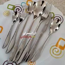 سرویس قاشق و چنگال یونیک اروپایی طرح مکعبی 120 پارچه 24 نفره