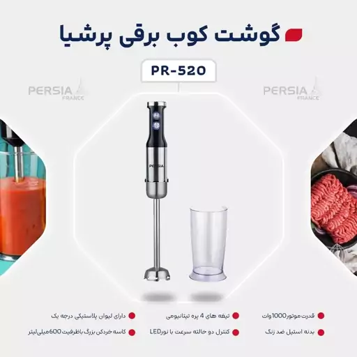 گوشت کوب برقی تک کاره پرشیا فرانس مدل 520