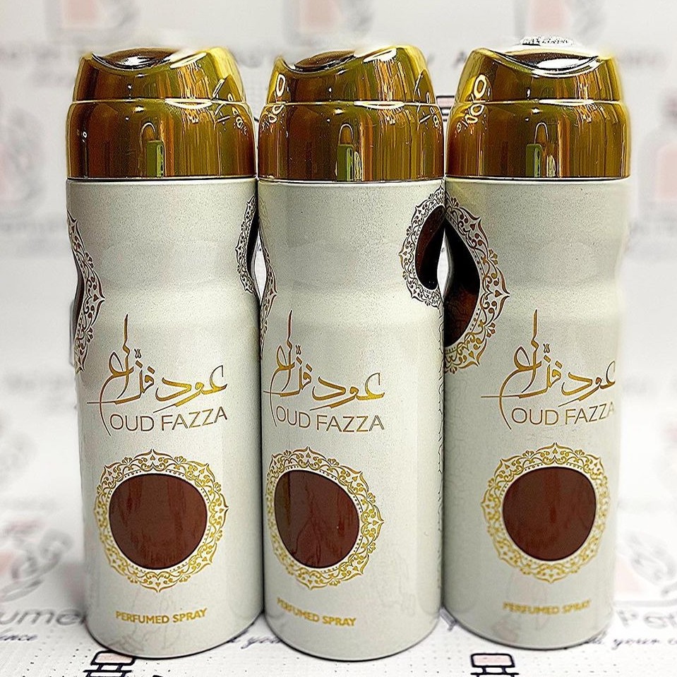 اسپری عود فزاع 200 میل اصل ارض الزعفران oud fazza ادکلن عود فزاع عطر عود فزاع  اسپری عطری 