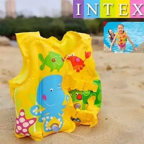  جلیقه شنا بادی طرح دار اینتکس Intex  مناسب رده سنی 3 سال به بالا