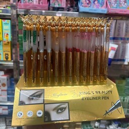 خط چشم آکواریومی گوزنی.Kings Beauty Eyeliner .با سر ماژیکی و ماندگاری بالا.اکلیل بدنه در چند طیف رنگ.6رنگ گلیتر (سبز.نقر