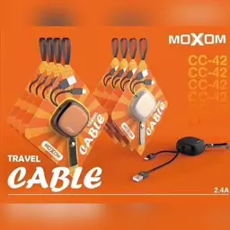 کابل شارژ آیفونی مسافرتی موکسوم moxom cc-42 - مشکی, هفت روز ضمانت تست و اصالت کالا