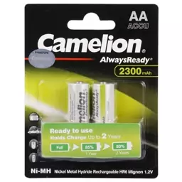 باتری دوتایی قلمی شارژی Camelion Always Ready Max AA 2300mAh